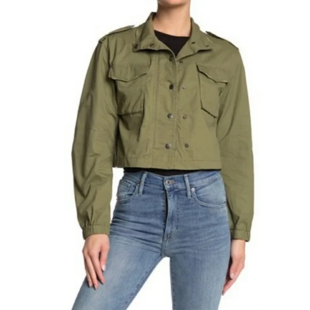 Ten Sixty Sherman Crop Utility Jacket Army Green Large
